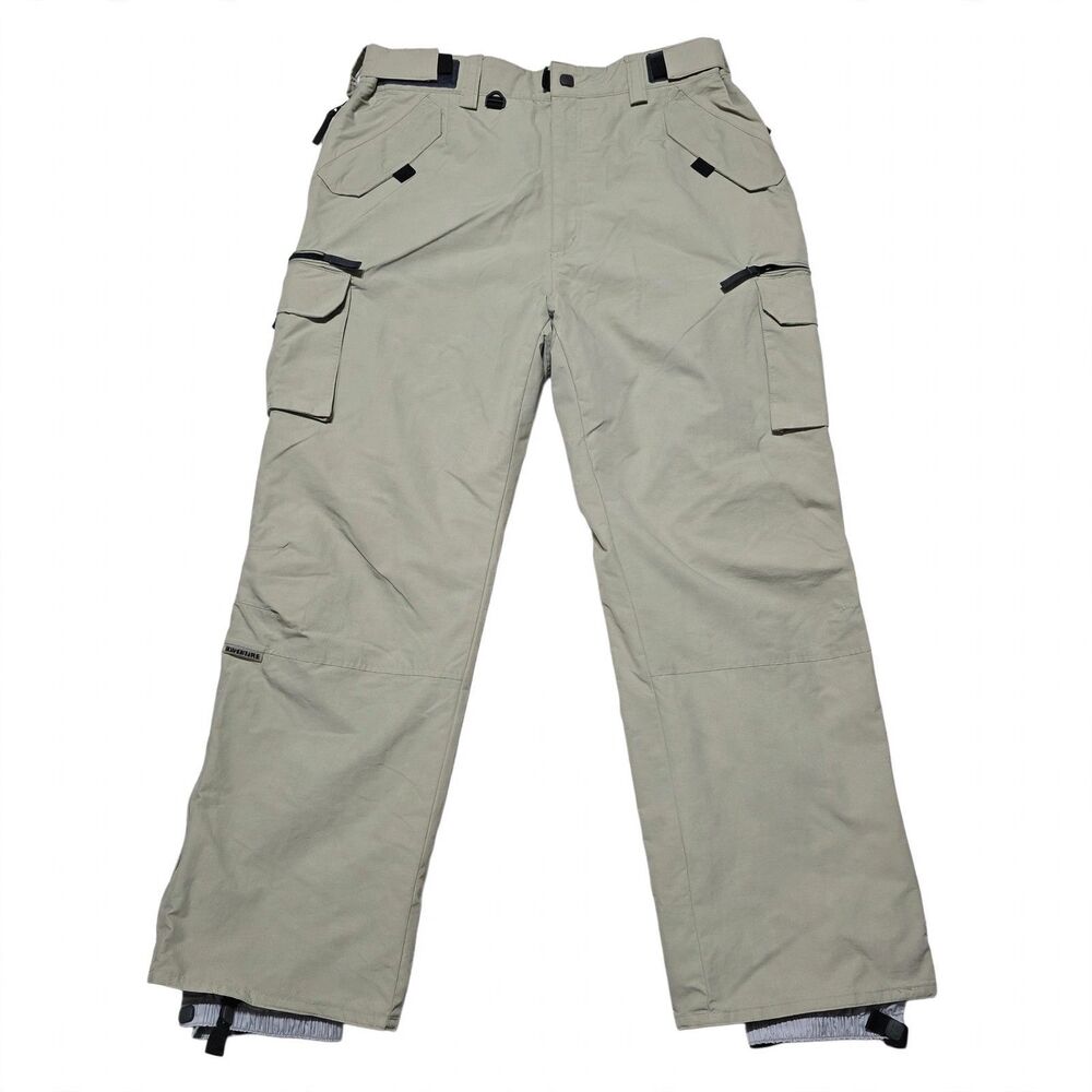 Turbine Men's FDGB Insulated Cargo Snow Pants Khaki Beige Ski Snowboard Size XL
